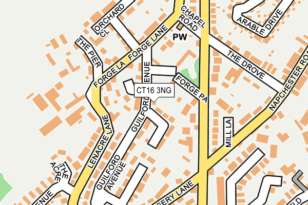 CT16 3NG map - OS OpenMap – Local (Ordnance Survey)