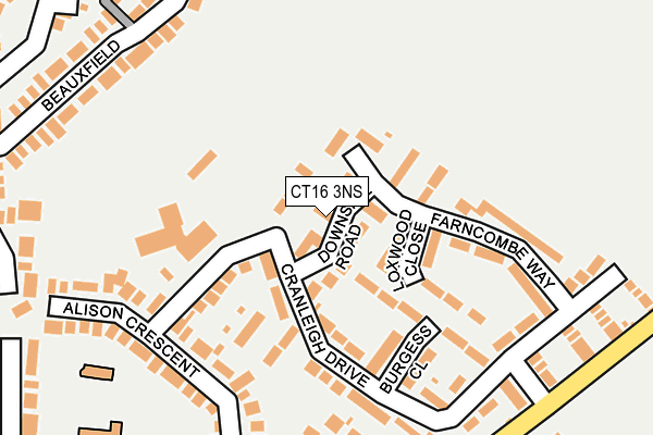 CT16 3NS map - OS OpenMap – Local (Ordnance Survey)