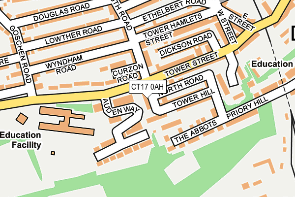 CT17 0AH map - OS OpenMap – Local (Ordnance Survey)