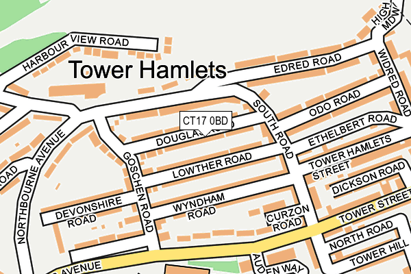 CT17 0BD map - OS OpenMap – Local (Ordnance Survey)