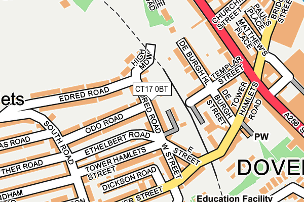 CT17 0BT map - OS OpenMap – Local (Ordnance Survey)