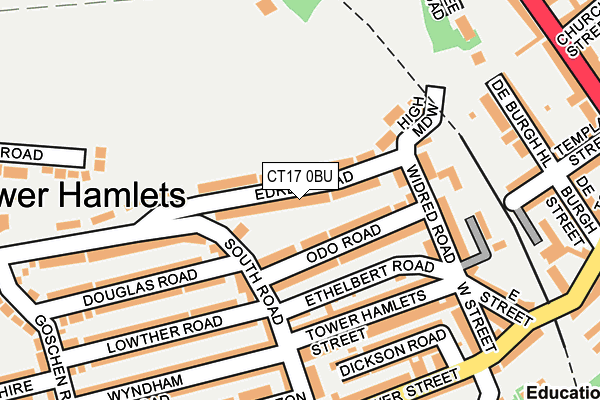 CT17 0BU map - OS OpenMap – Local (Ordnance Survey)