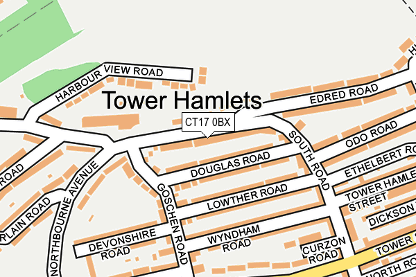 CT17 0BX map - OS OpenMap – Local (Ordnance Survey)