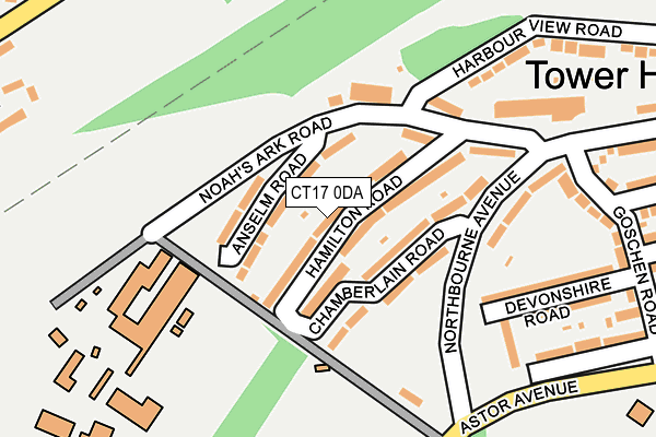 CT17 0DA map - OS OpenMap – Local (Ordnance Survey)