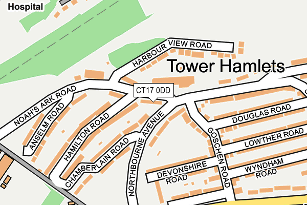 CT17 0DD map - OS OpenMap – Local (Ordnance Survey)