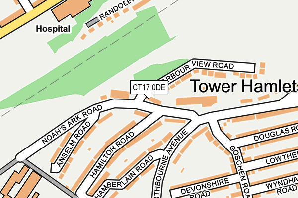 CT17 0DE map - OS OpenMap – Local (Ordnance Survey)