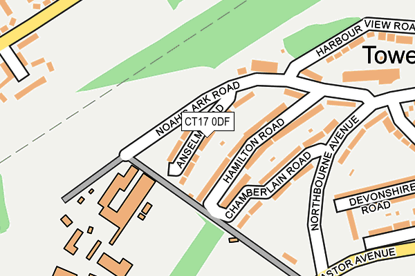CT17 0DF map - OS OpenMap – Local (Ordnance Survey)