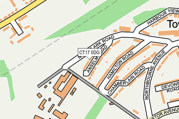CT17 0DG map - OS OpenMap – Local (Ordnance Survey)