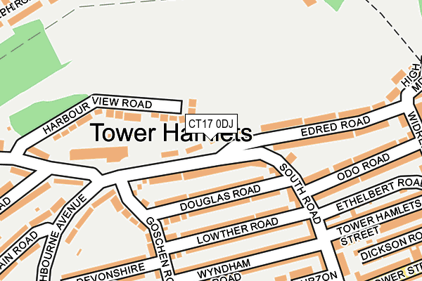 CT17 0DJ map - OS OpenMap – Local (Ordnance Survey)