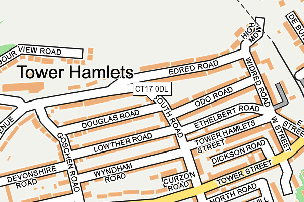 CT17 0DL map - OS OpenMap – Local (Ordnance Survey)