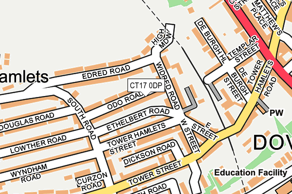 CT17 0DP map - OS OpenMap – Local (Ordnance Survey)