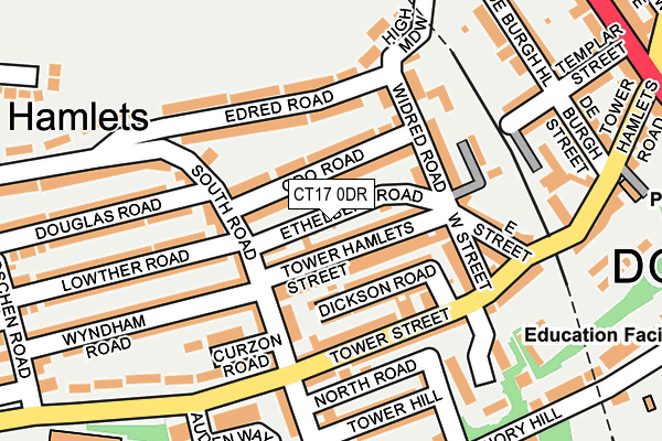 CT17 0DR map - OS OpenMap – Local (Ordnance Survey)