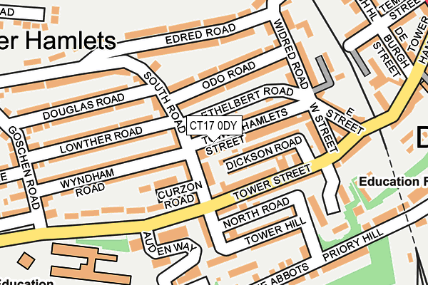 CT17 0DY map - OS OpenMap – Local (Ordnance Survey)