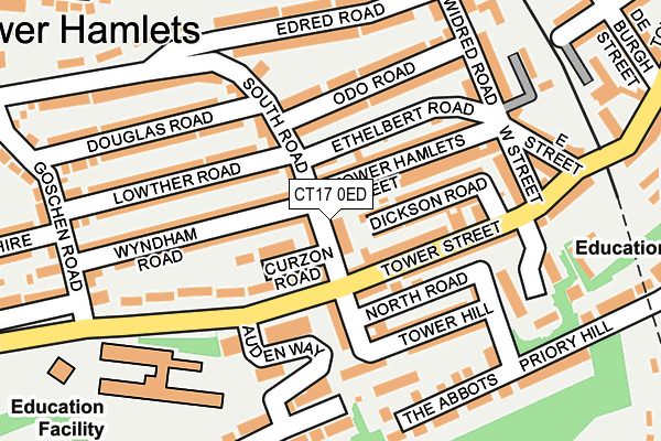 CT17 0ED map - OS OpenMap – Local (Ordnance Survey)