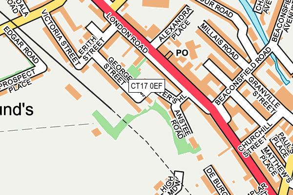 CT17 0EF map - OS OpenMap – Local (Ordnance Survey)