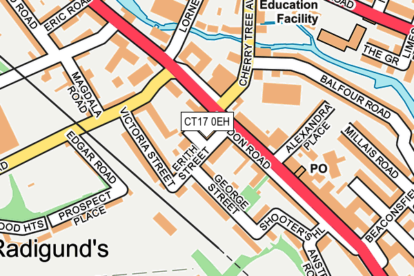 CT17 0EH map - OS OpenMap – Local (Ordnance Survey)