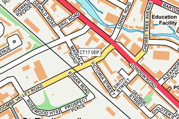 CT17 0EP map - OS OpenMap – Local (Ordnance Survey)