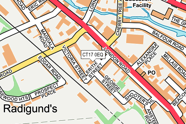 CT17 0EQ map - OS OpenMap – Local (Ordnance Survey)