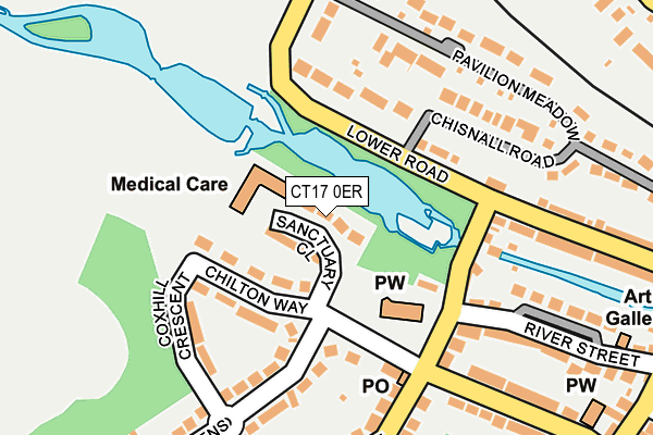 CT17 0ER map - OS OpenMap – Local (Ordnance Survey)