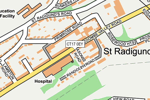 CT17 0EY map - OS OpenMap – Local (Ordnance Survey)