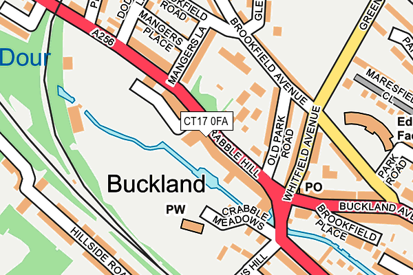 CT17 0FA map - OS OpenMap – Local (Ordnance Survey)