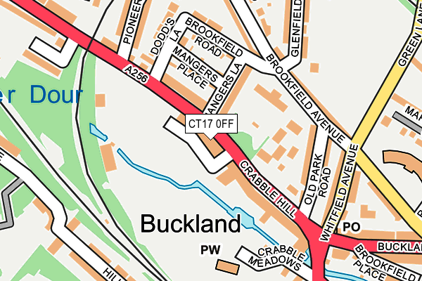 CT17 0FF map - OS OpenMap – Local (Ordnance Survey)