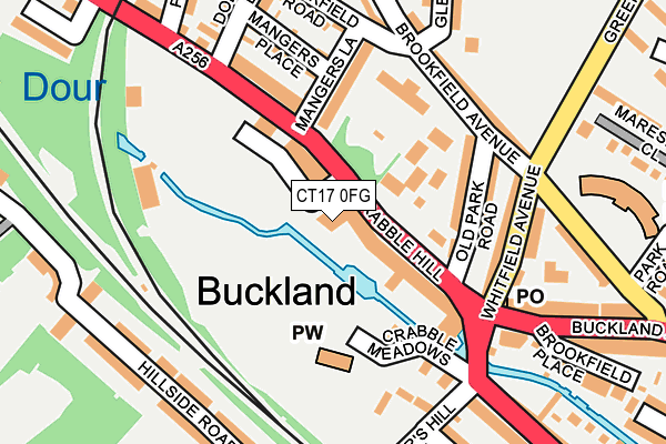 CT17 0FG map - OS OpenMap – Local (Ordnance Survey)