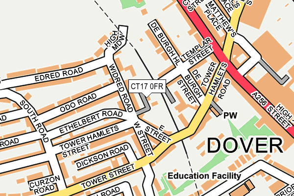 CT17 0FR map - OS OpenMap – Local (Ordnance Survey)