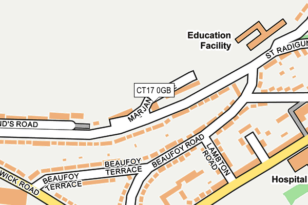 CT17 0GB map - OS OpenMap – Local (Ordnance Survey)