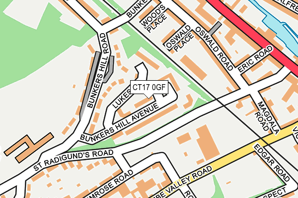 CT17 0GF map - OS OpenMap – Local (Ordnance Survey)