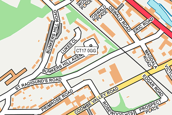 CT17 0GG map - OS OpenMap – Local (Ordnance Survey)