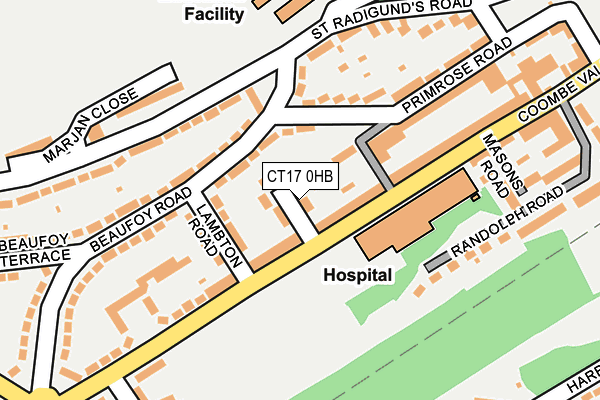 CT17 0HB map - OS OpenMap – Local (Ordnance Survey)