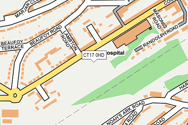 CT17 0HD map - OS OpenMap – Local (Ordnance Survey)