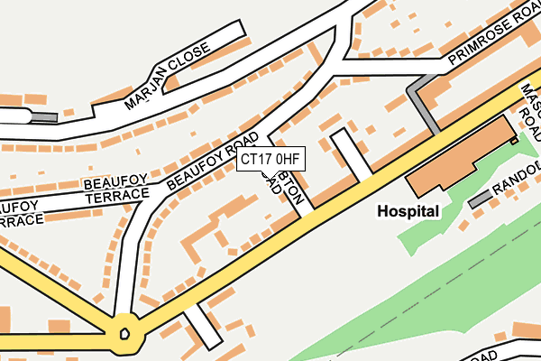 CT17 0HF map - OS OpenMap – Local (Ordnance Survey)