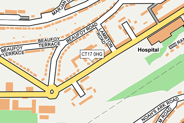CT17 0HG map - OS OpenMap – Local (Ordnance Survey)