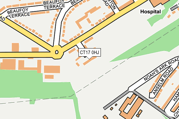 CT17 0HJ map - OS OpenMap – Local (Ordnance Survey)