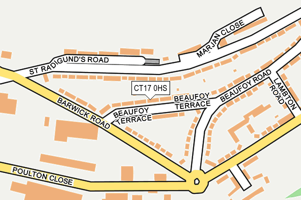 CT17 0HS map - OS OpenMap – Local (Ordnance Survey)