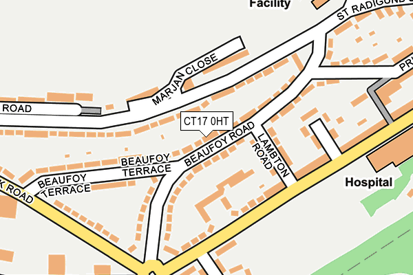 CT17 0HT map - OS OpenMap – Local (Ordnance Survey)