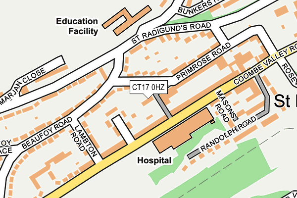 CT17 0HZ map - OS OpenMap – Local (Ordnance Survey)