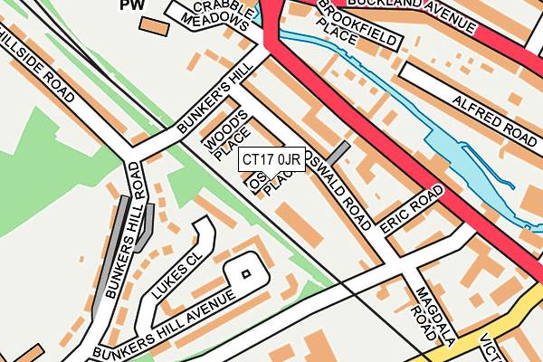 CT17 0JR map - OS OpenMap – Local (Ordnance Survey)