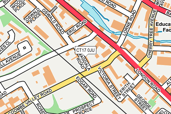 CT17 0JU map - OS OpenMap – Local (Ordnance Survey)