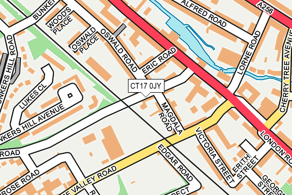 CT17 0JY map - OS OpenMap – Local (Ordnance Survey)