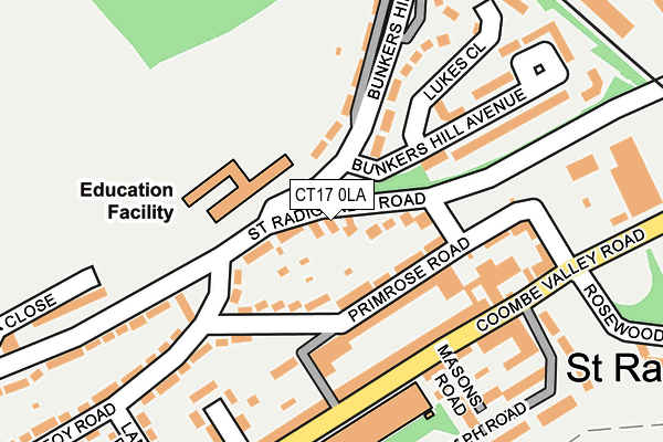 CT17 0LA map - OS OpenMap – Local (Ordnance Survey)