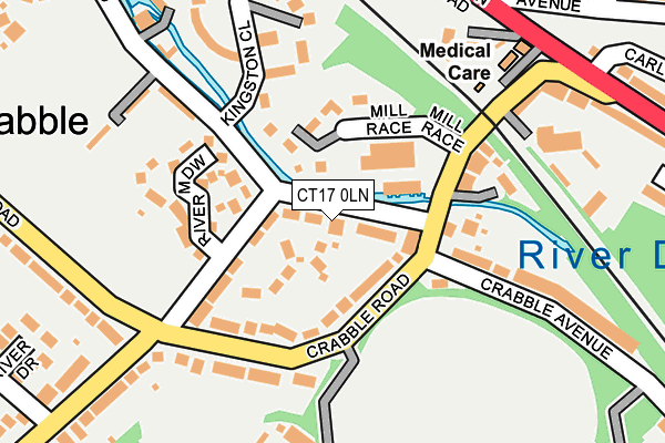 CT17 0LN map - OS OpenMap – Local (Ordnance Survey)