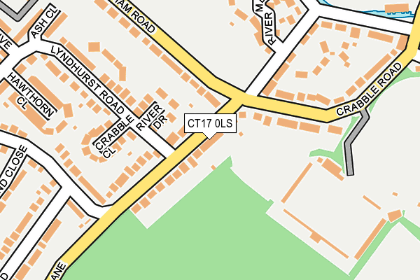 CT17 0LS map - OS OpenMap – Local (Ordnance Survey)