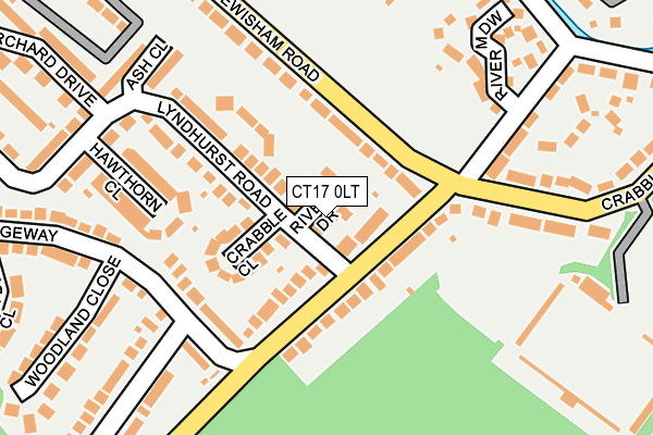 CT17 0LT map - OS OpenMap – Local (Ordnance Survey)