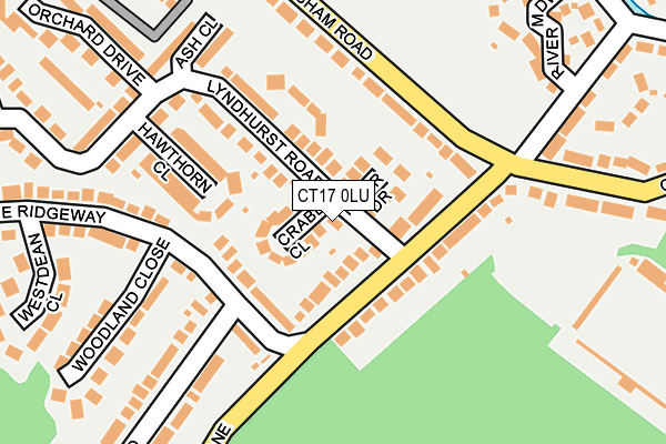 CT17 0LU map - OS OpenMap – Local (Ordnance Survey)