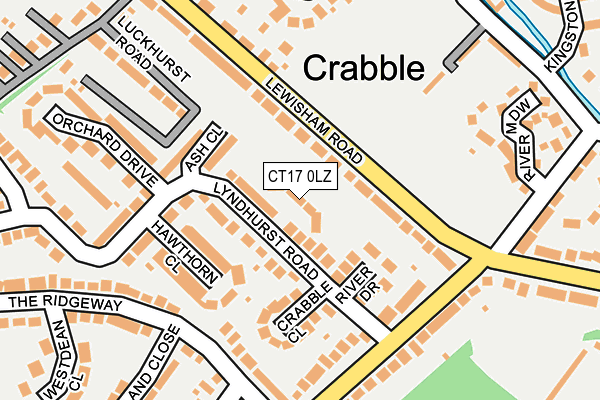 CT17 0LZ map - OS OpenMap – Local (Ordnance Survey)