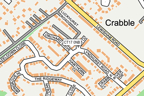 CT17 0NB map - OS OpenMap – Local (Ordnance Survey)