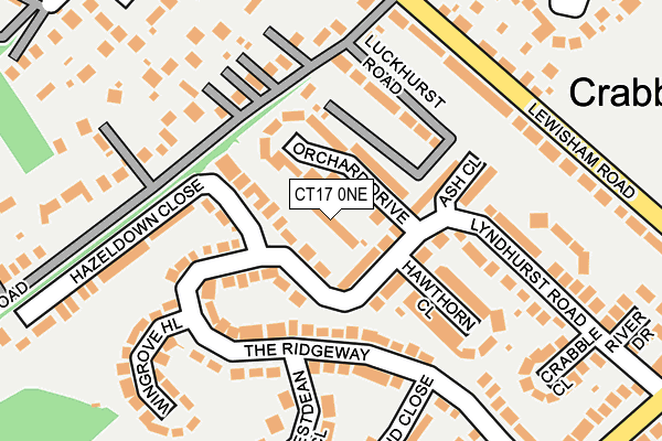 CT17 0NE map - OS OpenMap – Local (Ordnance Survey)